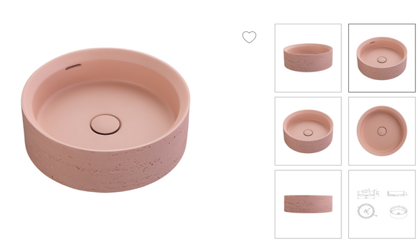 DESIGN Top-Mount Basin – Solid Surface Size: 380 × 380 × 125 mm