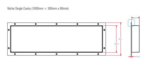 1000mm x 300mm Shower Niche