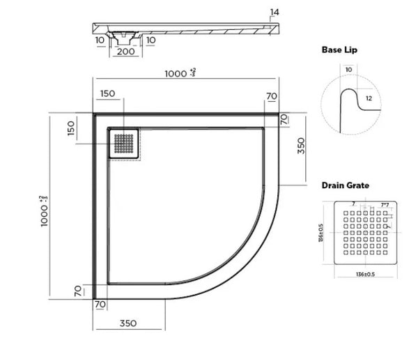 Louve Neo Curved Slider Shower Screen & Base