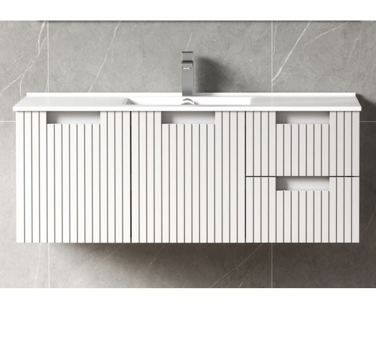 Rubi Matte White PVC 1200mm Wall Hung Vanity