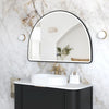LED Half-Moon 800(H)x1200(W) Black Metal Frame Mirror