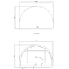 LED Half-moon 800(H)x1200(W) Frameless Mirror