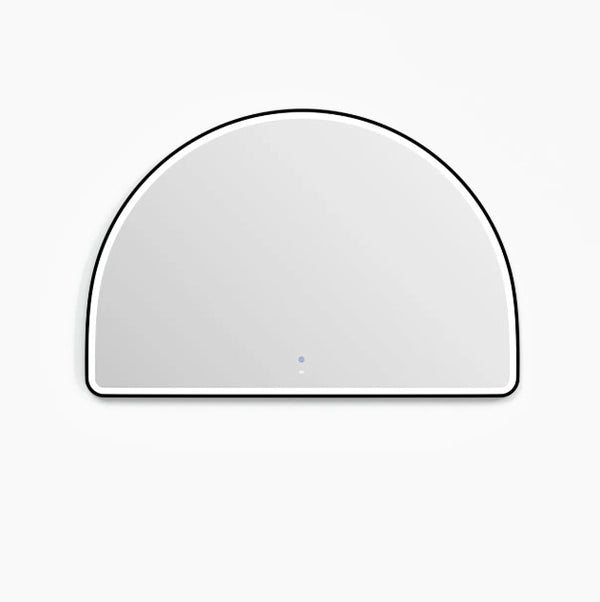 LED Half-Moon 1000(H)x1500(W) Black Metal Frame Mirror