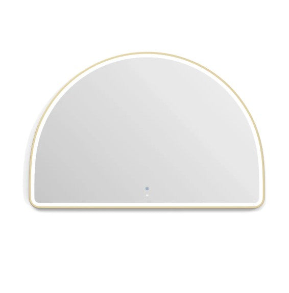 LED Half-Moon 800(H)x1200(W) Gold Metal Frame Mirror