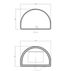 LED Half-Moon 800(H)x1200(W) White Metal Frame Mirror