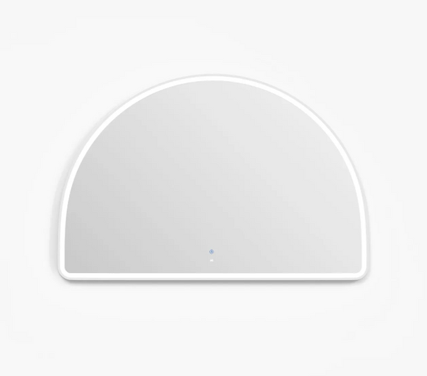 LED Half-Moon 1000(H)x1500(W) White Metal Frame Mirror