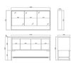 Timber Oak 1500 Mirror cabinet