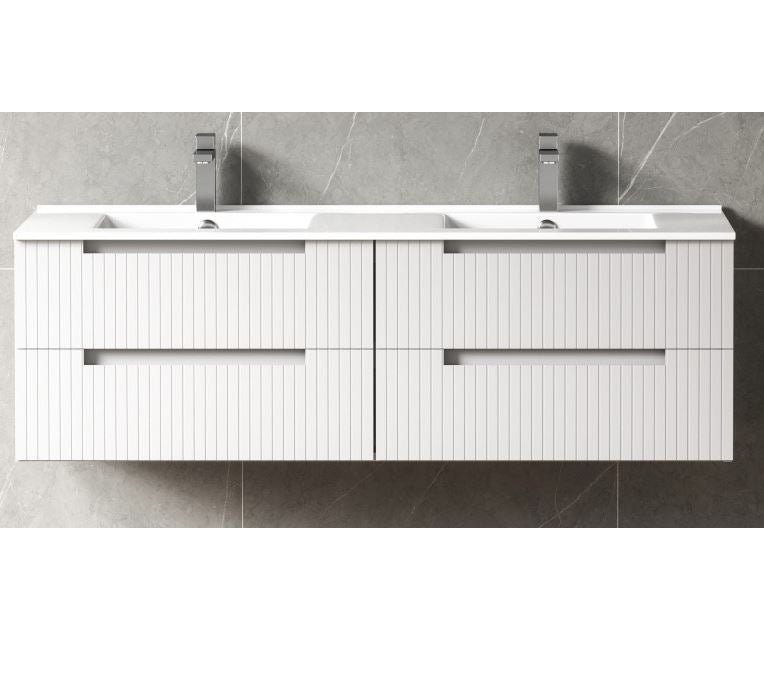 Rubi Matte White PVC 1500mm Wall Hung Vanity