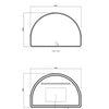 LED Half-Moon 1000(H)x1500(W) Black Metal Frame Mirror