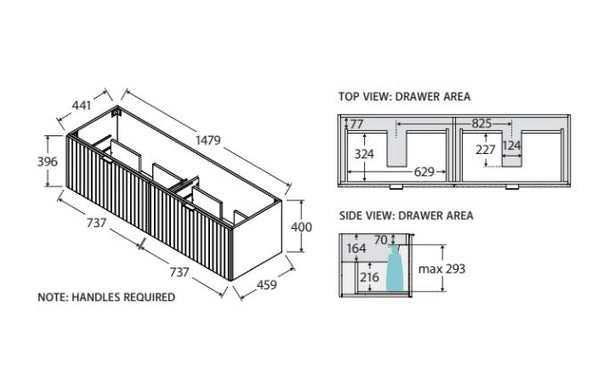 Bayview 1500 White Matte Wall-Hung Vanity