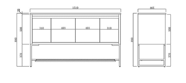 Timber Oak 1500mm Vanity