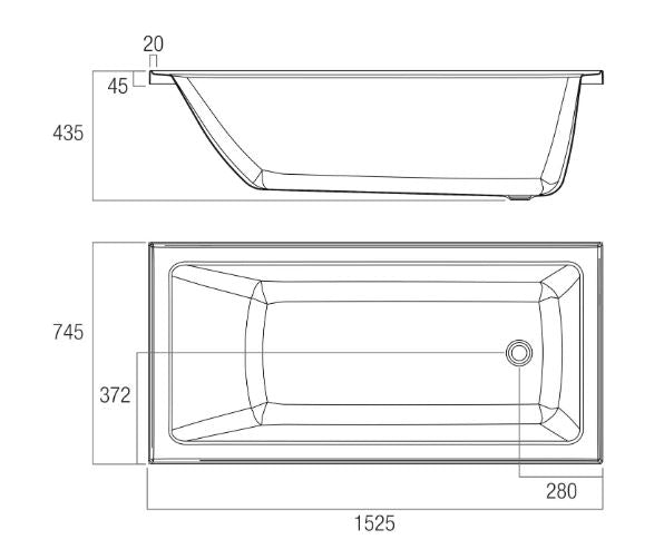 Louve Insert Bath 1525-1800mm