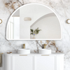 LED Half-Moon 1000(H)x1500(W) White Metal Frame Mirror