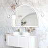 LED Half-Moon 1000(H)x1500(W) White Metal Frame Mirror