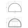 LED Half-Moon 1000(H)x1500(W) White Metal Frame Mirror
