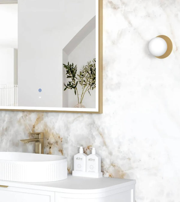 Arch 1500(H)x1000(W) Gold Metal Frame LED Mirror