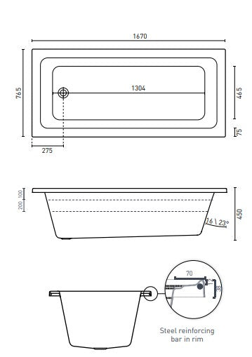 Cortez 1670 Contour 16-Jet Spa Bath