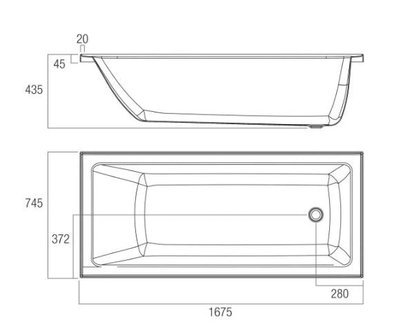 Louve Insert Bath 1525-1800mm