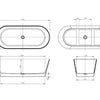 Oval Freestanding Bath 1370-1700mm