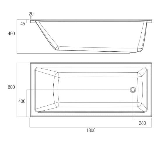 Louve Insert Bath 1525-1800mm