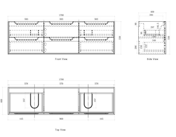 Noah Natural Oak 1800mm Wall Hung Vanity