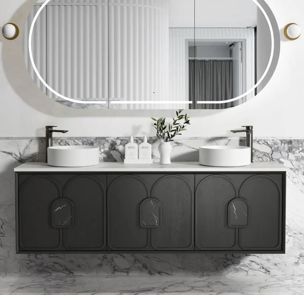 Maci 600mm-1800mm Black Oak Wall Hung Vanity
