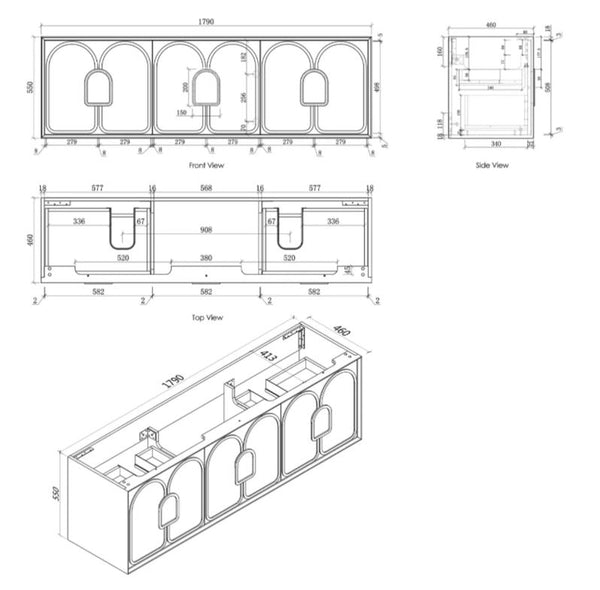 Maci 600mm-1800mm Woodland Oak Wall Hung Vanity