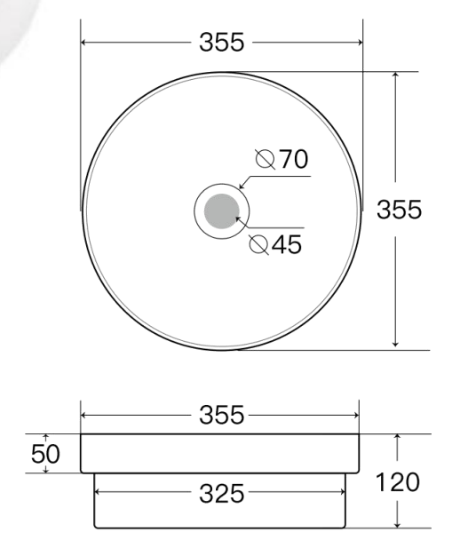 Rondo 360 Matte white Inset Basin