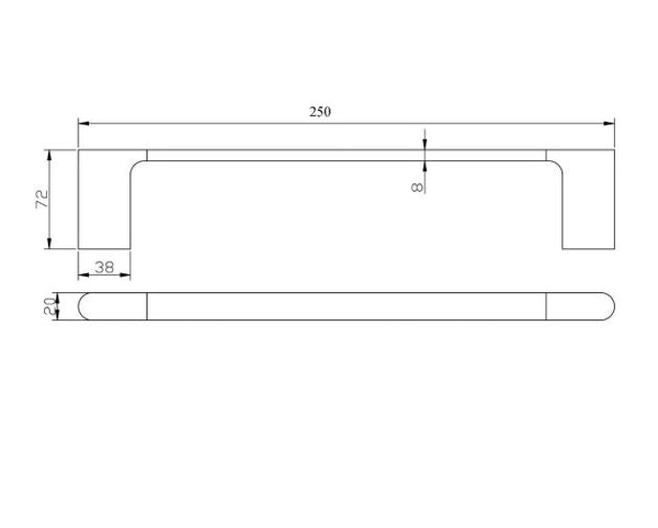 Maya 250mm-800mm Single Towel Rail