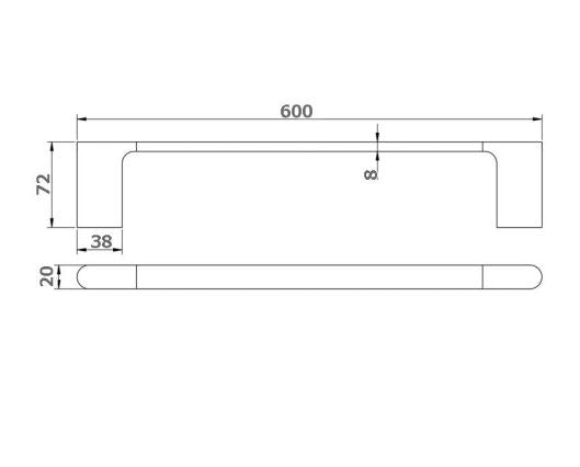 Maya 250mm-800mm Single Towel Rail