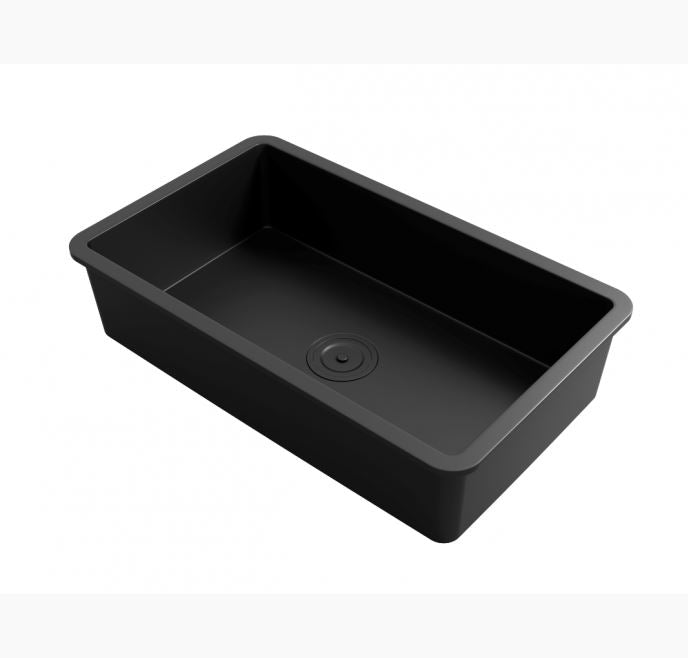 Kai 810 Rectangle Porcelain Sink - Matte Black