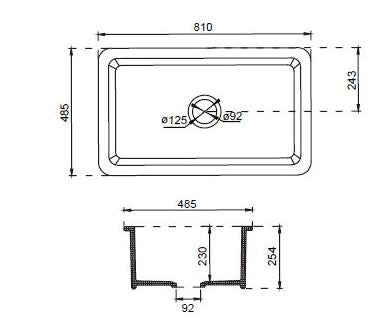 Kai 810 Rectangle Porcelain Sink