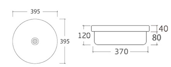 Rondo 400 Gloss white Inset Basin