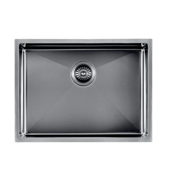 Select 600 Gunmetal Black Round Corners Single Bowl Sink