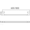Cube 600mm Single Towel Rail