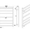 Rondo Chrome 600 Round 7 Bars Heated Towel Ladder