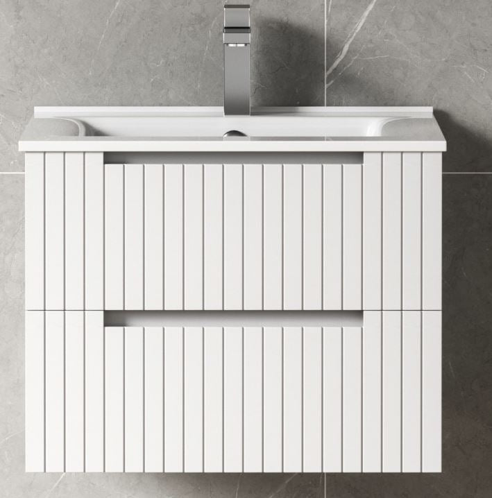 Rubi Matte White PVC 600mm Wall Hung Vanity
