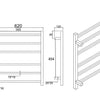 Cubo Brushed Gold 620 Square 6 Bar Heated Towel Rail