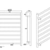 Rondo Chrome 600 Round 8 Bars Heated Towel Ladder