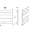 Cubo Brushed Nickel 620 Square 6 Bar Heated Towel Rail