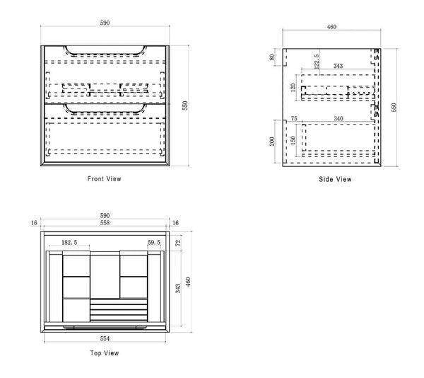 Noah 600mm-1500mm Sable Walnut Wall Hung Vanity