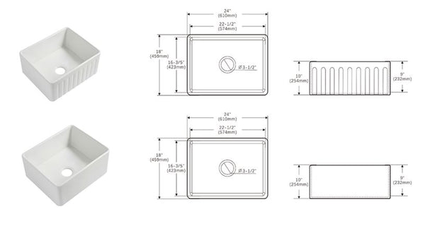 Kingston 610 Fine Fireclay Butler Sink
