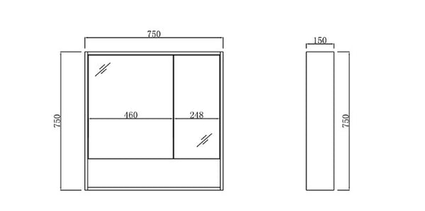 Timber Oak 750 Mirror cabinet
