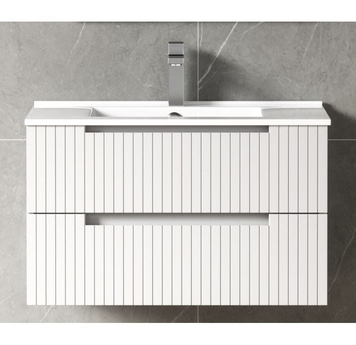 Rubi Matte White PVC 750mm Wall Hung Vanity