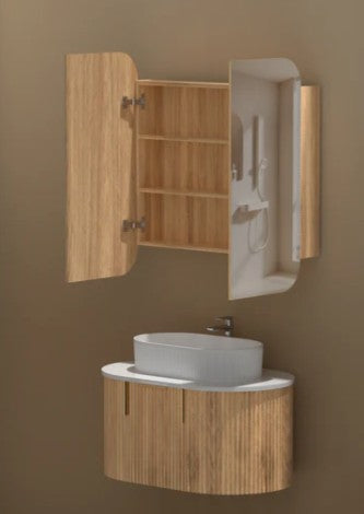 Maci 750-1200mm Walnut Shaving Cabinet