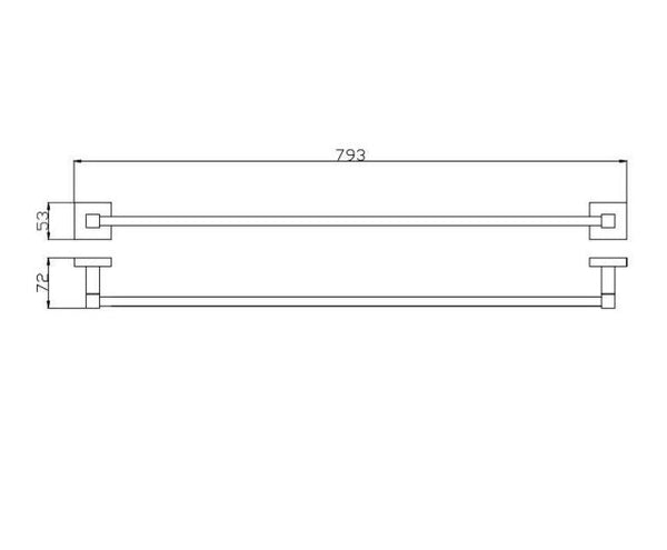 Leo 800mm Single Towel Rail