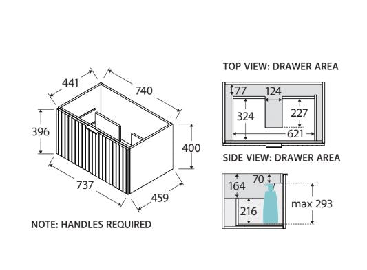 Bayview 750 White Matte Wall-Hung Vanity