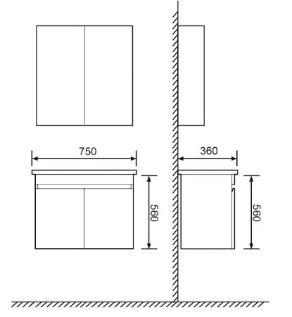 Florence 750mm (360mm deep) Vanity