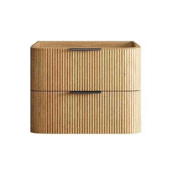 Havana Fluted 600mm-1800mm Woodland Oak Wall Hung Curve Vanity