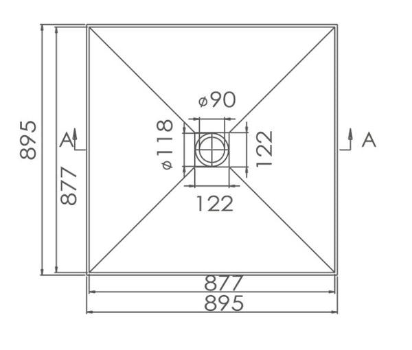 Square Tile Tray Centre outlet